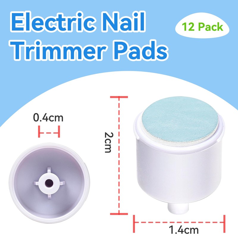 Electric Nail Trimmer Replacement Pads, 12 Packs Baby Nail File