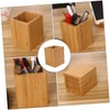 STOBOK Bamboo Storage Bucket Desk Pen Holder Organizer Kitchen Organizer