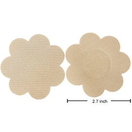 Goldfarm 5 Pairs Nipple Breast Covers,Breast Pasties Disposable Beige Adhesive Bras