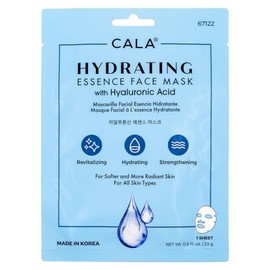 Cala Hydrating Essence Face Masks with Hyaluronic Acid - 5 Sheets Moisturizing Sheet Masks for Radiant, Plump Skin