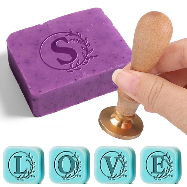 Vodolo Personalized Soap Stamp for Homemade Soap,Letter S Custom Initial