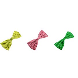 Zac's Alter Ego Set of 3 Very Large Polka Dot Hair Bows on Barrette - Neon Pop