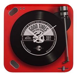 Widdop Musicology Red Record Player Wall Clock - 30cm