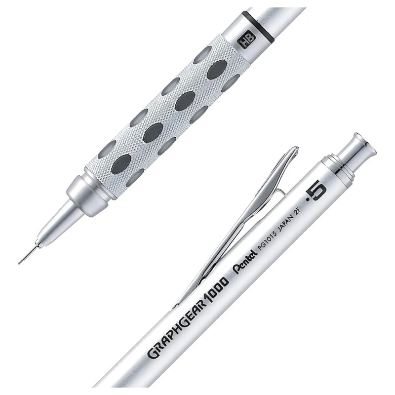 Lapicero Profesional Pentel Graphgear Plata Dibujo 0.5mm