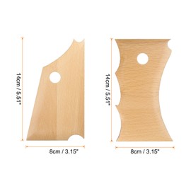 sourcing map 2pcs Pottery Ribs Trimming Tools Beech Pottery Profile Foot Big Wave Shaper Design Texture Rib Beech Wood for Carving Ceramics Clay