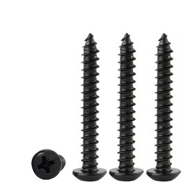 Pack of 50 M4 x 35 mm Carbon Steel Wood Screws Phillips Round Head Self Tapping Screws for Woodworking, Furniture Construction and DIY Projects