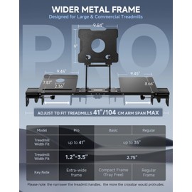 INMAKER Treadmill Desk Attachment, Universal Treadmill Laptop Holder Adjustble Height Width Commercial Version, Aluminum Laptop Stand for Treadmill with Tray