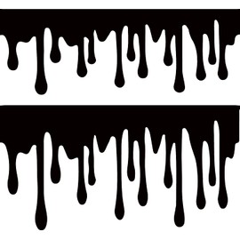Decal Stickers of Blood and Slime Borders (Black) (Set of 2) Luxury Weatherproof Vinyl Decal Stickers for Laptop Desktop Smartphone Car Dirt Bike Wall Room Mason Jar Bathtub Door - ANDstic738186BL