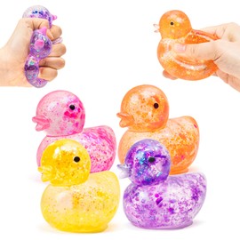 4Pack Duck Squishy Stress Balls for Adults, Cute Colorful Animals Squishies