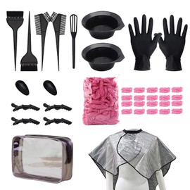 29 Pcs Tools for Hair Colouring Kit, Hair Dying Tools Kit, DIY Beauty Salon Hair Bleaching Tools Kit, for Men Women - Includes Hair Tinting Bowl, Hair Dye Brush, Ear Cover, Hair Dye Gloves, Hair Clips