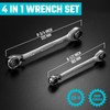 DURATECH 4-in-1 Reversible Ratcheting Box Wrench Set, Double Box End,