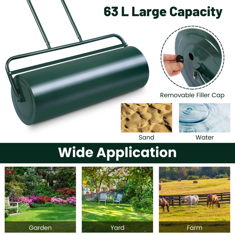 Lawn Roller, ARNOT 12x36-Inch, 63L/ 17 Gallons Heavy-Duty Push/Tow Behind
