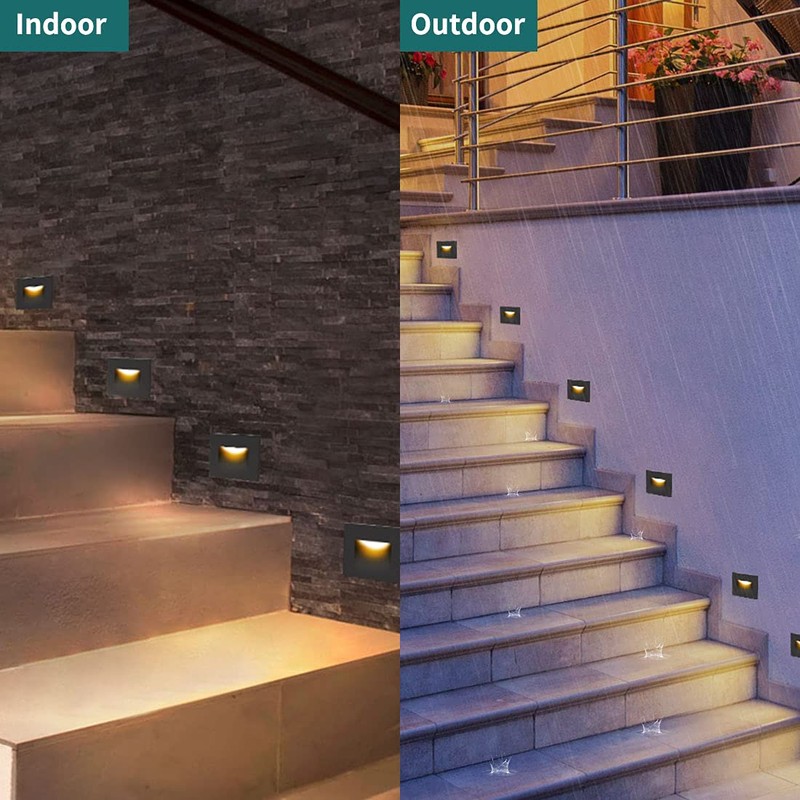 120V Dimmable LED Step Lights, 3000K/4000K/5000K, 12-Pack | Line Voltage