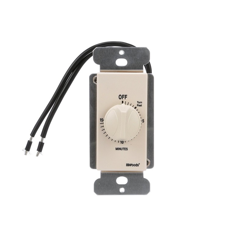 Woods 59712 In-Wall 15 Minute Spring Wound Timer, Light Almond