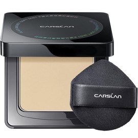 CARSLAN Black Magnet Pressed Setting Powder, 24H Longlasting Oil Control Translucent Powder, Poreless, Waterproof, Lightweight, No Caking, Talc Free:_G01