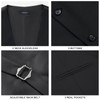 HISDERN Suit Vests for Men Formal Elegant Vest Cotton Plain