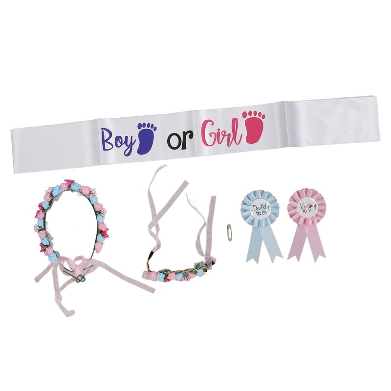 Boy Girl Gender Headband Decoration Sash Maternity Gender Sash Belt