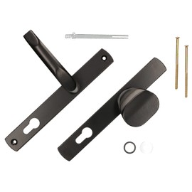 KOTARBAU® Door Handle Set 92 mm Long Plate Black Profile Cylinder for Doors Gates Gates