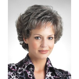 Tony of Beverly Womens Synthetic Petite Wig ''Petite_Fina''-59: Medium Brown 95% Gray