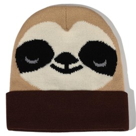 Sloth Beanie Hat Funny Gifts for Women Men Sloth Lover Gifts Cute Christmas Stocking Stuffers Sloth Themed Accessories Related Decor Brown