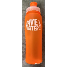 Dave And Buster's Fluorescent Orange Plastic Water Bottle -  New With Sticker