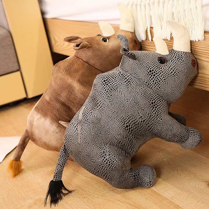 Cute Rhino Plush Toy Soft Plush Animal Doll Kids Toy