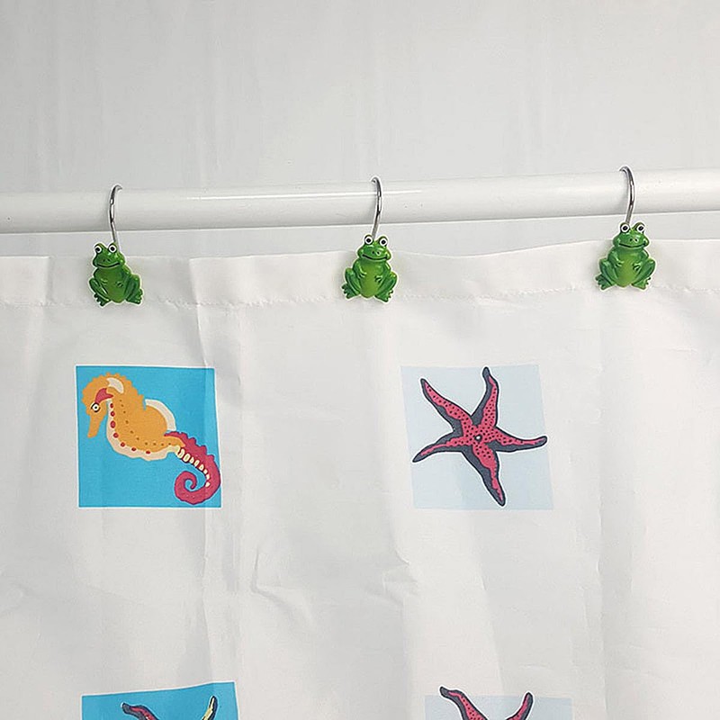 Alipis 12pcs Green Resin Shower Curtain Hooks Glide Rings for