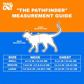 TRAVEL CAT The Pathfinder Cat Harness with GPS Tracker Pocket - Powered by Tractive Cat Harness Escape Proof - Walking Escape Proof Cat Harness for Small, Large Cat, Kitten (Blue, Small)
