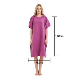 Changing Robe Towel with Hood for Surfing Open Water Swimming Microfiber Wetsuit Changing,Quick Dry& Light Weight,One Size Fit All (Purple)