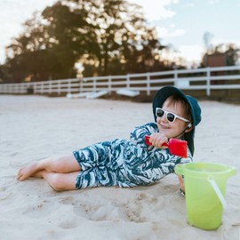 JAN & JUL UV Protective Long Sleeve Boys Bathing Suit, Quick-Dry (4T, Waver Rider)