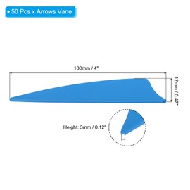 PATIKIL Arrows Vanes, 50 Pack 4 Inch Archery Fletching Arrow Fletch Wing with Shied Cut for DIY Hunting Target Shooting, Blue