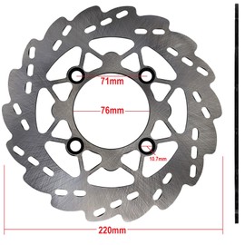 RedCap Replacement 220mm Brake Disc Front Rotor with 4-bolt pattern, Compatible with 110cc, 125cc, 150cc RFZ Apollo, SSR, Tao Tao Dirt Bike Pit BIkes