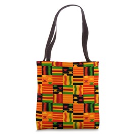 Cool Modern Afrocentric Kente Print Tote Bag