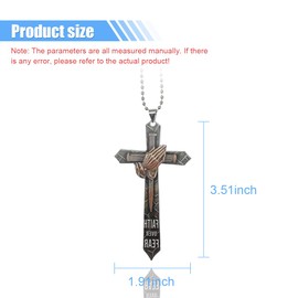 Cross Car Pendant, 2D Flat Acrylic Car Rear View Mirror Charm Decoration, Easter Praying Hands Car Hanging Ornament, Suitable for Car, Truck, SUV