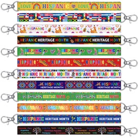 Sureio 120 Pcs Hispanic Heritage Lanyard Keychains Gifts Bulk Spanish Language Speaking Countries Flags Hispanic Heritage Month for Party Favors Supplies Latin American Lanyard Gifts
