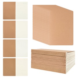 CXGFVRE 20 Pack Kraft Notebooks with 4 Different Types of A5 Journaling Notebooks, 8.3x5.5 Inch, 80 GSM/64 Pages A5 Themed Notebook, Travel Journal Set, Adult Student Gifts School Office Supplies