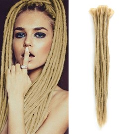 Dsoar Dreadlock Extensions For Women/Men 12 Strands 20 inch Synthetic Dreads Hair 100% Handmade Fashion Reggae Hair Hip-Hop Style Crochet Braiding Hair Extensions(24#,Deep Blonde)
