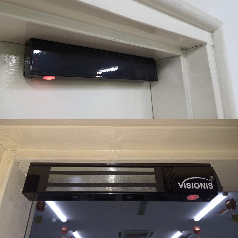 Visionis VS-VISML300LED-BL Indoor 300lbs Black Electromagnetic Lock with LED Sensor