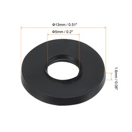 PATIKIL M6 Rubber Flat Washer, 60 Pack 5mm ID 13mm OD 1.6mm Thick Sealing Spacer Gasket Ring for Faucet Pipe Water Hose Fastener Bolt, Black
