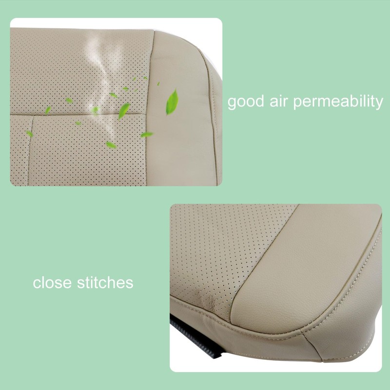 FZJDSD Camel Tan Driver Side Bottom Perforated Microfiber Leather Seat