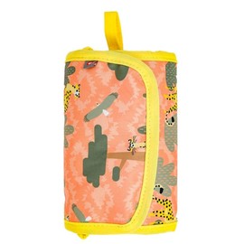 Close Parent - Pink Cheetah Portable Changing Mat - Soft Absorbent with Water Resistant Side and Storage Pockets - Travel Essential