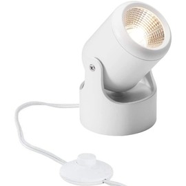 XIHOME Vintage Industrial Loft Rustic Adjustable Flood Light Modern Spot Lighting/Floor Lamps Lights/Night Spotlight 3W LED Single Spotting GU10 No Bulbs, 6ft Cable in US Plug with Foot Pedal, White