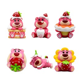6pcs Cute Car Ornament Strawberry Bear Shape Multi Purpose Car Interior Doll Decoration for Party