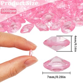 SOFPLATE 1000Pcs 7MM Pink Scatter Crystals Wedding Table Scatter Crystals Diamond Confetti Crystal Acrylic Rhinestones Vase Filler Beads for Table Wedding Decorations Bridal Shower Decorations