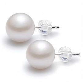 9-10mm Genuine Freshwater Cultured Pearl Earrings Stud For Women, Pearl Jewelry Gifts for Valentine's Day, Anniversary
