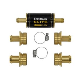 Edelmann Elite Premium Universal Power Steering Filter 70699 - Premium Universal Power Steering Filter, Dual Filtration System, High Capacity Stainless Steel, ⅜”, ½”, ⅝”, Black