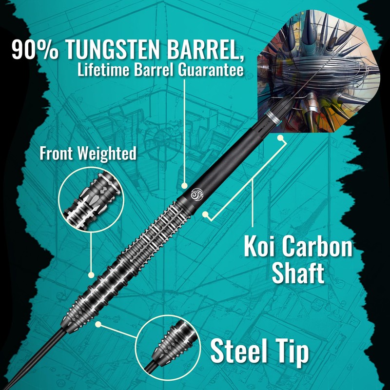 Shot! Gnarly Rippah Steel Tip Dart Set 90% Tungsten Dart