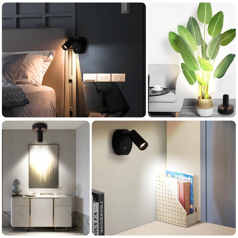VIGMOJ Wireless LED Spotlight, Rechargeable Floor Uplighting Indoor, Battery Operated