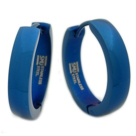 arete redondos de acero inoxidable con cara curvada para hombre, plata, azul, oro rosa, negro, 20 mm, Acero inoxidable