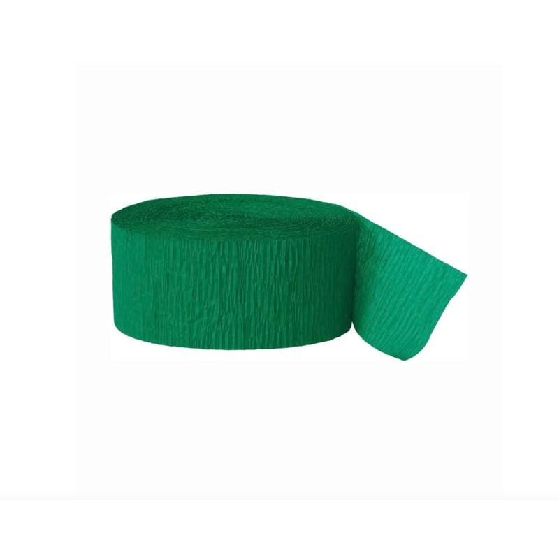 Premium Emerald Green Crepe Paper Streamer - 81 ft (1